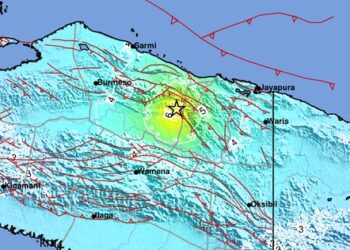 Gempa Darat M 6,5 Guncang Distrik Kobagna Papua