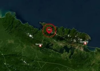 Gempa Magnitudo 5,0 Guncang Kabupaten Keerom Papua