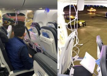Horor, Jendela-Dinding Pesawat Alaska Airlines Lepas di Udara