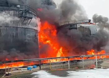 Terminal Gas di Rusia Meledak yang Memicu Kebakaran Besar