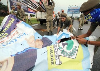 Masa Tenang, Berbagai Alat Peraga Kampanye Dibersihkan