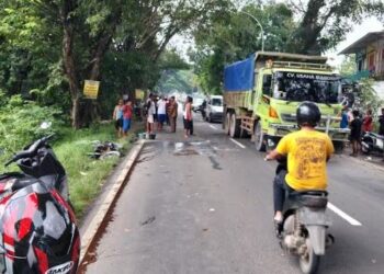 Pengendara Motor Meninggal Terlindas Truk di Cariu Bogor