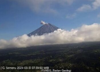 Semeru Kembali Erupsi Letusan abu Vulkanik teramati 600 meter