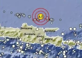 Gempa kembali Guncang Tuban Sabtu Malam Kini Magnitudo 4,5
