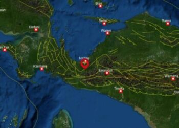 Gempa Magnitudo 4,3 Guncang Kabupaten Nabire Papua