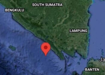 Gempa Magnitudo 3,2 Guncang Pesisir Selatan Lampung
